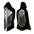 thumbnail image 4 of Zylarhe Boys Halloween Capes Norse Long Tunic Cape Coat with Hood for Playtime Black 4-5 Years, 4 of 4