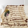 thumbnail image 4 of Kainsy Gift for 50th Wedding Anniversary,50th Golden Wedding Anniversary Gifts Happy Anniversary Couple Gifts for Husband Wife Dad Mom Grandparents Anniversary Decorations Blanket(30"x40"), 4 of 6