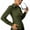 Army Green, variant on Women's Fitted Button Down Shirt Flare Sleeve Collared Blouse Y2K Cinched Waist Going Out Top