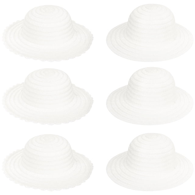 Miangastore 6Pcs Kids Painting Pulp Making Hat Funny Dancing Party Graffiti Hat Decorative Straw Hat