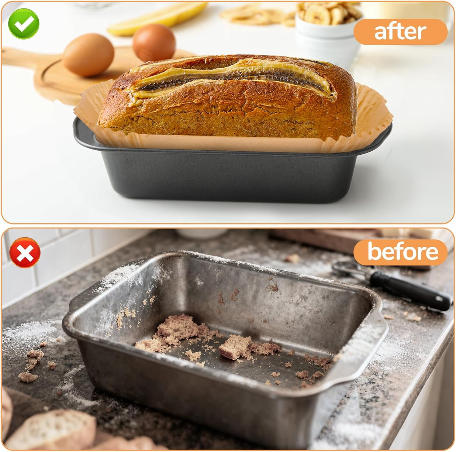 Loaf Pan Liners,2lb Loaf Pan Liners for Baking Bread 9x5, Loaf Pans Parchment Liners,150pcs Non-Stick Parchment Paper for Loaf Pans,Loaf Liners for Baking,Inner Dimensions are 7.5 x 3.5 inches