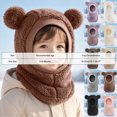 thumbnail image 4 of NOLDARES Baby Girls Boys Knitted Balaclava Winter Hat Scarf Toddler Kids Earflap Hood Scarves Caps Fleece Lined(K111-Grey), 4 of 9