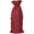 thumbnail image 1 of 10pcs Wine Bottle Gift Pouch With Drawstring. Cotton And Linen. 5.6 * 14.4 Inche, 1 of 4