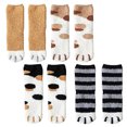thumbnail image 2 of JGTDBPO 4 Pairs Wear Fuzzy Socks For Women Super Soft Plush Slipper Sock Winter Warm Fluffy Slipper Socks Soft Cute Cat Animal Socks Casual Home Sleeping Fuzzy Cozy Sock, 2 of 5