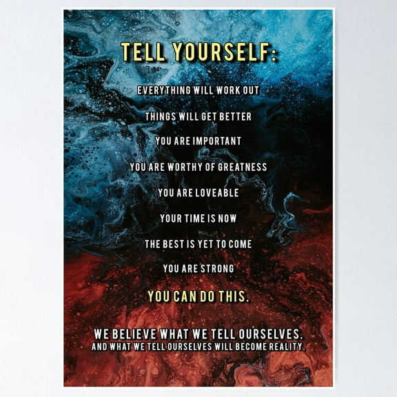 Believe In Yourself Motivation Image Poster- Unframed Poster | Wall Art | Perfect For Home Decor & Gifts, 8x12