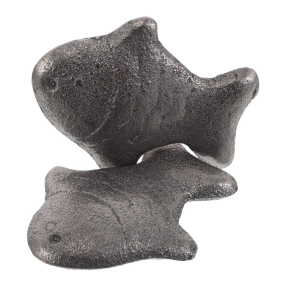 SEWCHICS 2-Piece Dark Brown Cast Iron Fish Shaped Kitchen Tool for Cooking with Natural Iron , Ideal for Family Use