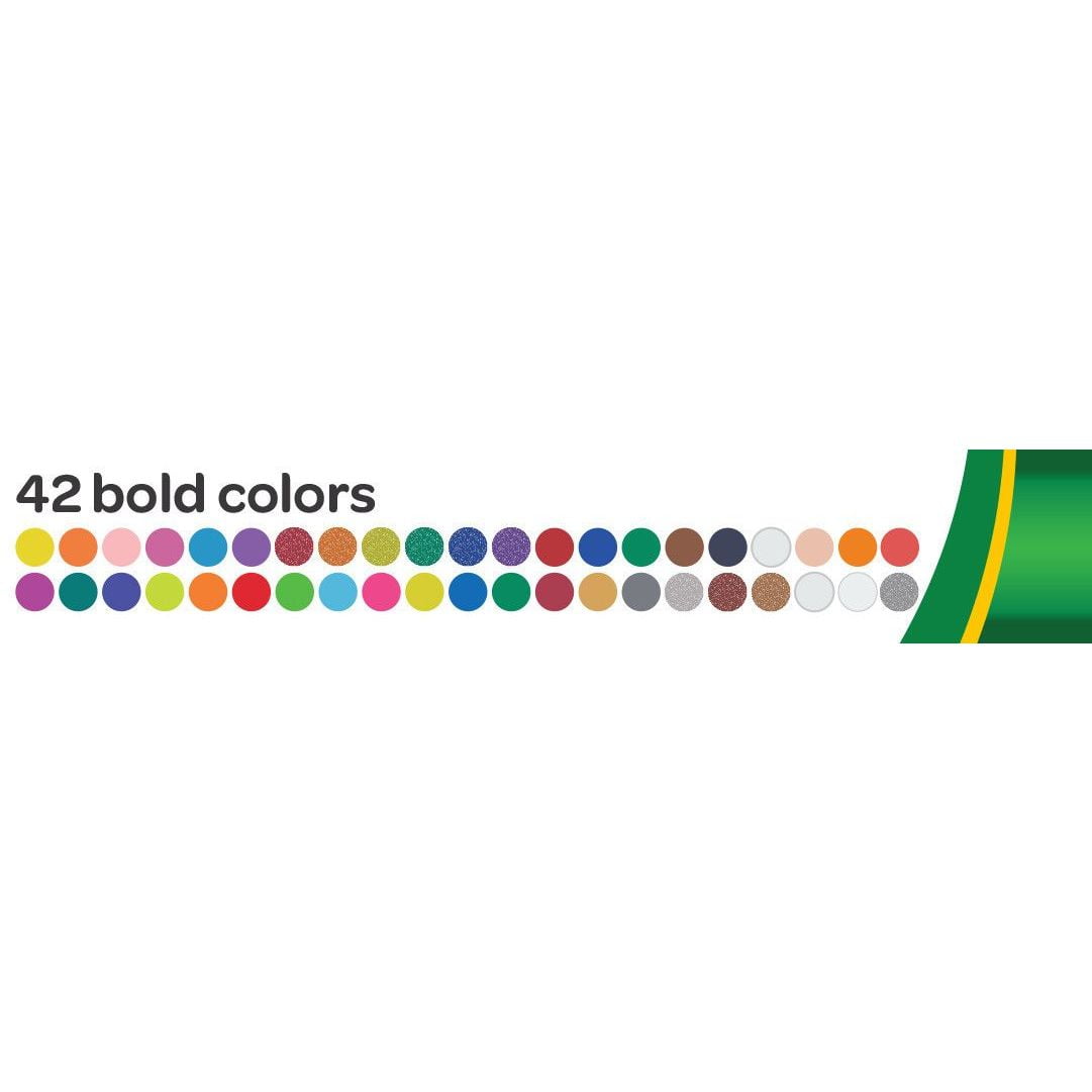 Crayola Washable Paint Pot Set with Brush & Storage Case, School Supplies, Paint Set, 42 Colors, Child