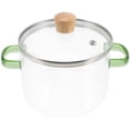 thumbnail image 3 of IDEANATEGRATE 1Pack Transparent Stew Pot With Wood Lid For Kitchen Cooking 6.7x5.9x5.9in, 3 of 8