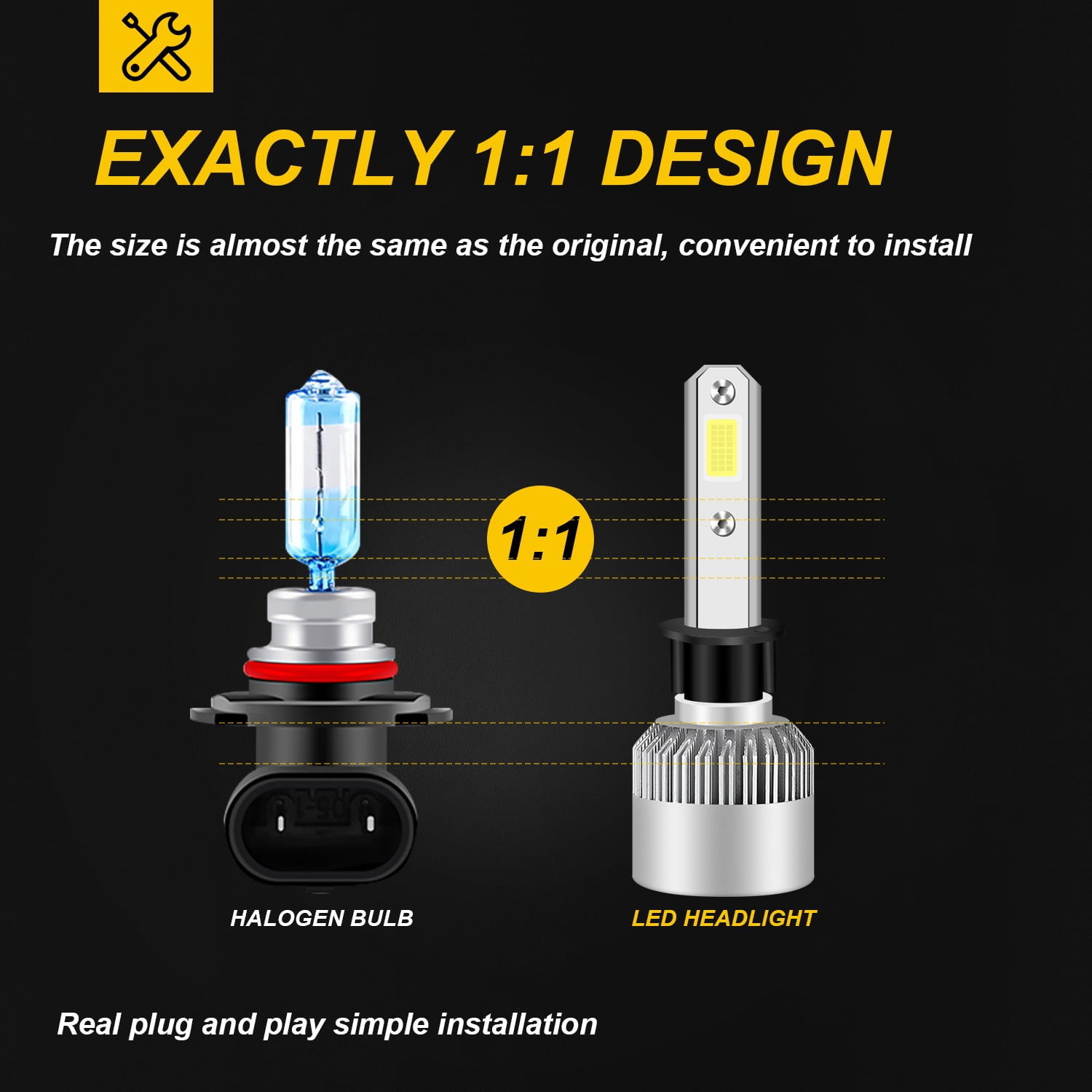 For Hyundai Elantra/Coupe 2013 H1 H11 LED Headlight High Low Beam 881 Fog Light Bulbs Kit 6000K White 6x