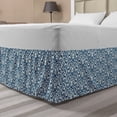 thumbnail image 1 of Abstract Bed Skirt, Ornamental Floral Pattern Antique Damask Flowers Curvy Repeating Tile Design, Elastic Bedskirt Dust Ruffle Wrap Around for Bedding Decor, 4 Sizes, Blue White, by Ambesonne, 1 of 2