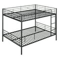 thumbnail image 4 of Full Over Full Metal Bunk Bed with  Full Length Gridded Guardrails,  Modern Double Decker Bed with Iron-Crafted Frame,Save Space or Split Into 2 Beds, Easy Assembly, for Bedroom and Apartment,Black, 4 of 6