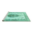 thumbnail image 2 of Ahgly Company Machine Washable Indoor Rectangle Medallion Turquoise Blue Traditional Area Rugs, 8' x 12', 2 of 4