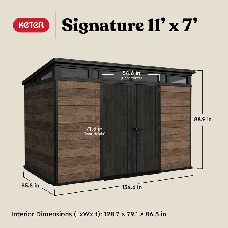 Casa Keter Signature 11x7 ft. Durable Resin Outdoor Storage Shed With