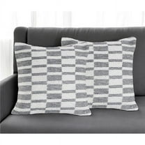 HomeRoots 554597 18 in. Gray Geometric Cotton Throw Pillows - Set of 2