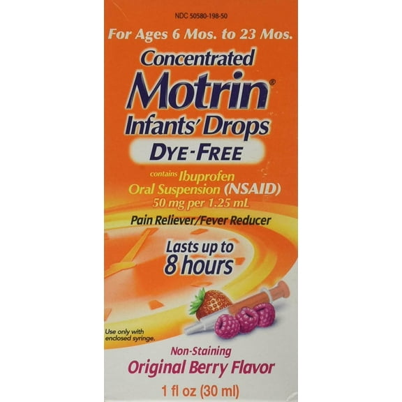 Motrin Concentrated Infants Drops Berry Flavor, 1 Oz, 2-Pack