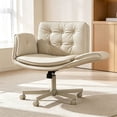 thumbnail image 5 of Silla cruzada con reposabrazos y ruedas, silla de cambiador de piel sintética, cómoda silla giratoria ajustable para computadora y oficina, para el hogar, maquillaje, 69 x 83 x 92 centimeters, 5 of 5