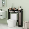 thumbnail image 2 of Costway Over the Toilet Bathroom Cabinet Floor Storage Organizer with Adjustable Shelves Black, 2 of 10