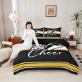 thumbnail image 4 of Homewish Sport Cheerleading 2pcs Bedding Comforter Set For Kids Children Teens Girls,Geometric Stripes Twin Comforter Sets,Girly Dreamy Dance Breathable Bedding Set,Luxury Bedroom Decor,Reversible, 4 of 8