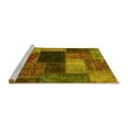 thumbnail image 2 of Ahgly Company Machine Washable Indoor Square Abstract Yellow Modern Area Rugs, 8' Square, 2 of 4