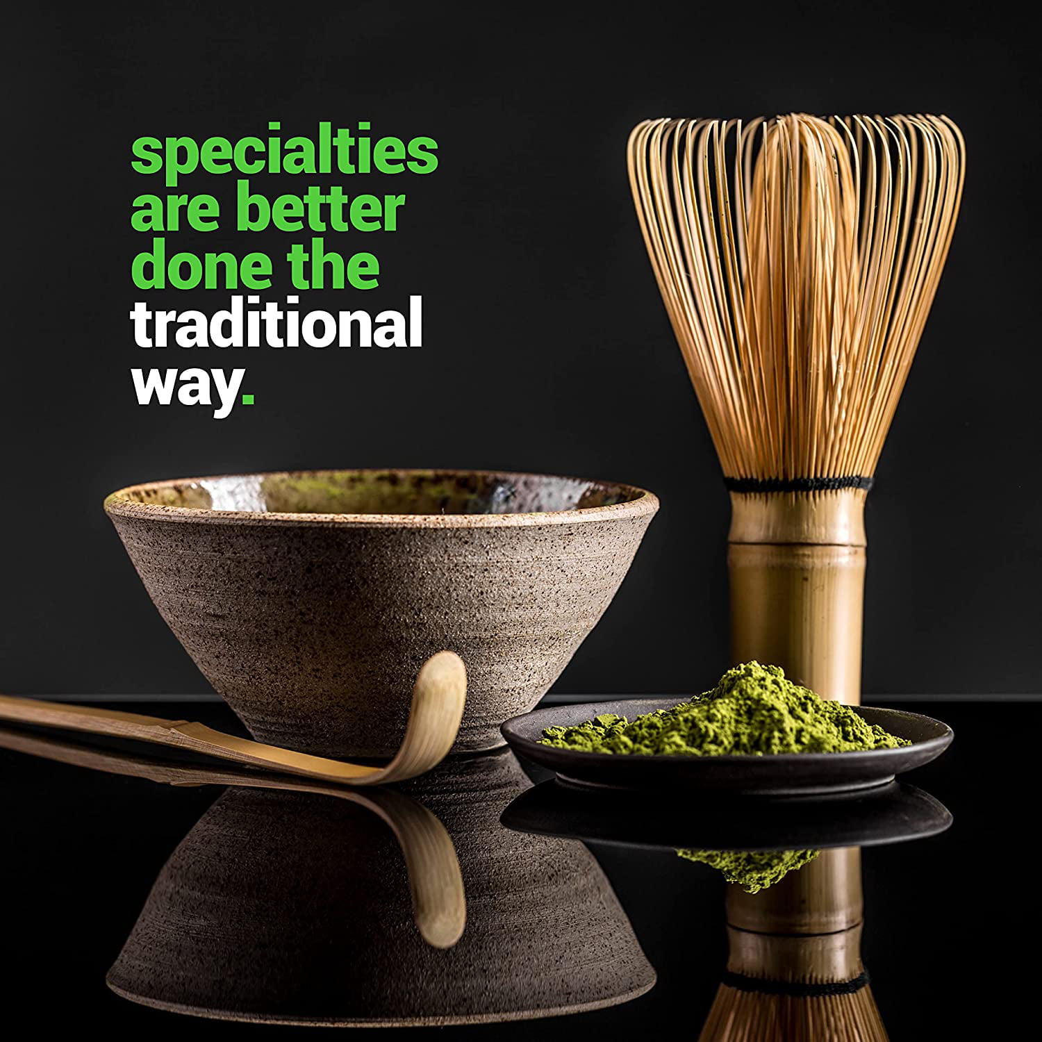 ZENRC Ceremony Matcha Kit - Bamboo Matcha Whisk (Chasen) Scoop (Chashaku)  Chawan Bowl with Pouring Spout Whisk Holder Strainer- The Perfect Matcha  Set
