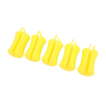 BIMZUC 5PCS Portable Fishing Rod Fixed Ball Silicone Reusable Beam Binding Fastener for Boat Equipment Accessories Yellow (5.12 inches / 13.00 cm)