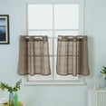 thumbnail image 3 of Cortinas de Ventana Voile Sunnimix 2pcs Varils de Marrón 74x61cm, 3 of 8