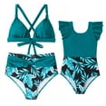 thumbnail image 5 of Family Matching Swimsuits Leaves Print Bathing Suits Summer Beach Bikini, 5 of 9
