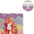 thumbnail image 5 of FREEAMG Cute Unicorn Shower Curtain for Bathroom, Decorative Bath Bathroom Accessories with 12 Pack Hooks for Home Hotels, 60 X 72 In, 5 of 6