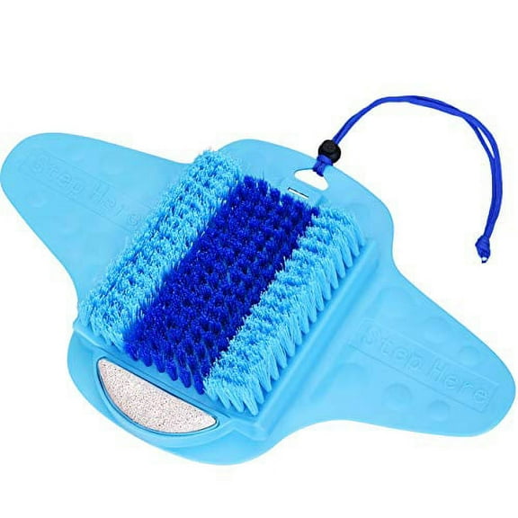 Shower Foot Scrubber with Pumice Stone, Foot Clean, Smooth, Exfoliate & Massager Without Bending in The Shower or Bathtub, Foot Care to Dead Skin & Callus Remover- Upgraded Non Slip with Suction Cups