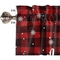 thumbnail image 2 of Merry Christmas Kitchen Curtains Tiers, Snowman Tree Gifts Black Red Plaid Winter Snowflake Rod Pocket Valance Short Window Treatment Decor Curtains, 27.5"x24", 2 Panels, 2 of 5