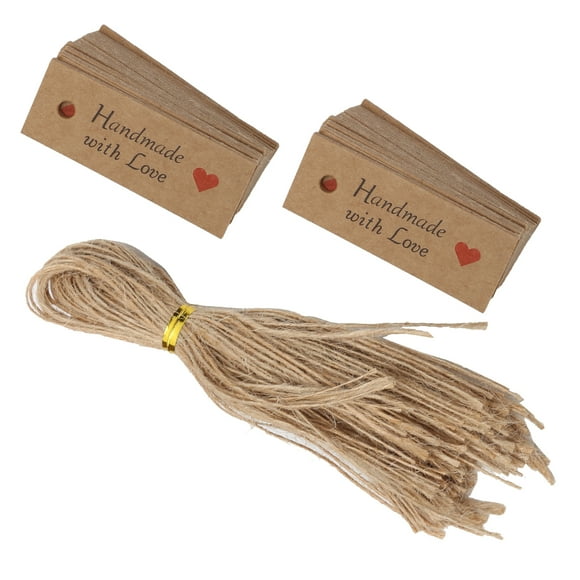 Cadeaux de Fête, 100 Pcs Étiquettes Cadeaux Étiquettes de Cuisson avec Ficelle Étiquettes en Papier Kraft Conçues pour l'Avenir