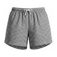 thumbnail image 5 of Men's Checkered Plaid Casual Shorts 4" Inseam Summer Beach Lightweight Elastic Waist Drawstring Short Pants Above Knee for Vacation, 5 of 5