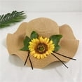 thumbnail image 2 of Prolriy Sun Hats for Women Summer Beach Hat Beach Big Brim Sun Sunflower Versatile Sandal Hat Beach Hats for Women Coffee, 2 of 7