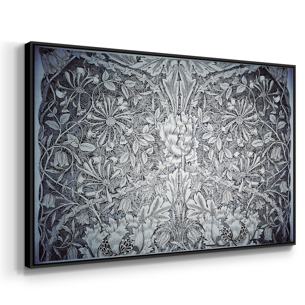 Vintage Abstract Print-LV Framed in Black Wood Gallery Wrapped Canvas 17 in. x 25 in.