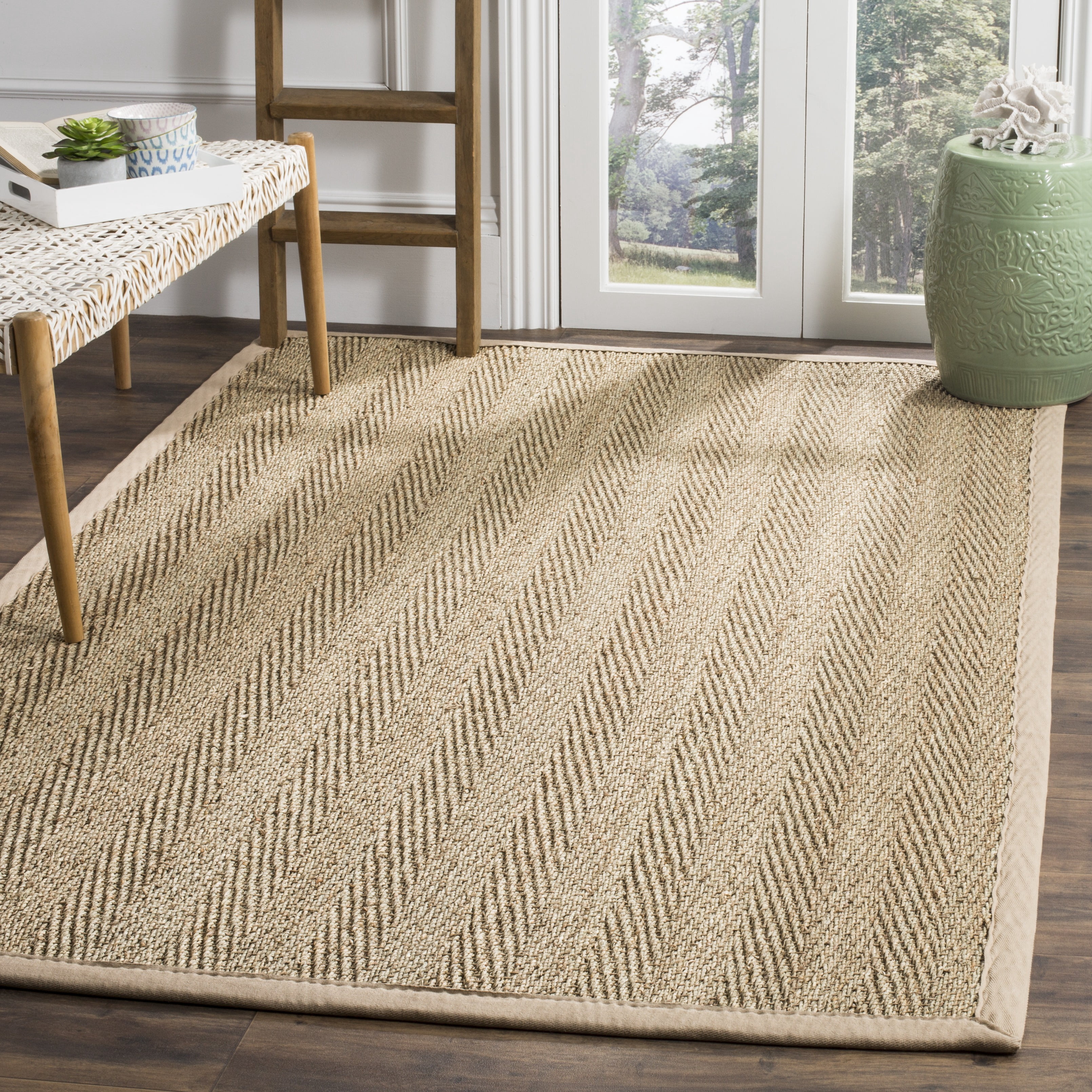 SAFAVIEH Natural Fiber Maisy Solid Area Rug, Natural/Beige, 9' x 12'