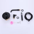 thumbnail image 4 of Dual Handles Wall Mounted Bathroom Tub Filler with Hand Shower, Solid Brass Matte Black Waterfall Bathtub Faucet, 4 of 5