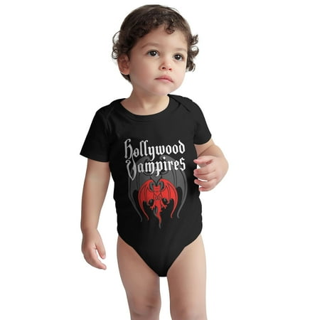 

hollywood-vampires s Toddler Baby Boys Girls Short-Sleeve Bodysuits Cotton Romper Black 6 Months