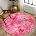 thumbnail image 2 of Round Rug 6Ft Washable Non-Slip, Valentine's Day Circle Area Rugs for Living Room Bedroom, Watercolor Roses Flowers Butterfly Romance Indoor Floor Mats Carpet Runner for Home Decor Aesthetic, 2 of 8