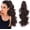 2#, variant on Claw Ponytail Extension, 22" Long Wavy Curly Pony Tail Hair Extensions, Synthetic Black Claw Clip Ponytail Extensions Hairpieces for Women (1B#, 22 Inch)