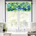 thumbnail image 5 of Abstract Ombre Green Blue Valances for Windows Geometric Art Rod Pocket Curtain Valance Window Treatment Short Curtains for Kitchen Living Room, 54"x18", 5 of 5