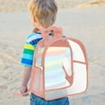 thumbnail image 2 of Transparent Backpack, Clear Student School Bag, Waterproof Pvc Storage, for Outdoor Events, Concerts, and Travel, Pink Color, by FAJHHA, 2 of 5
