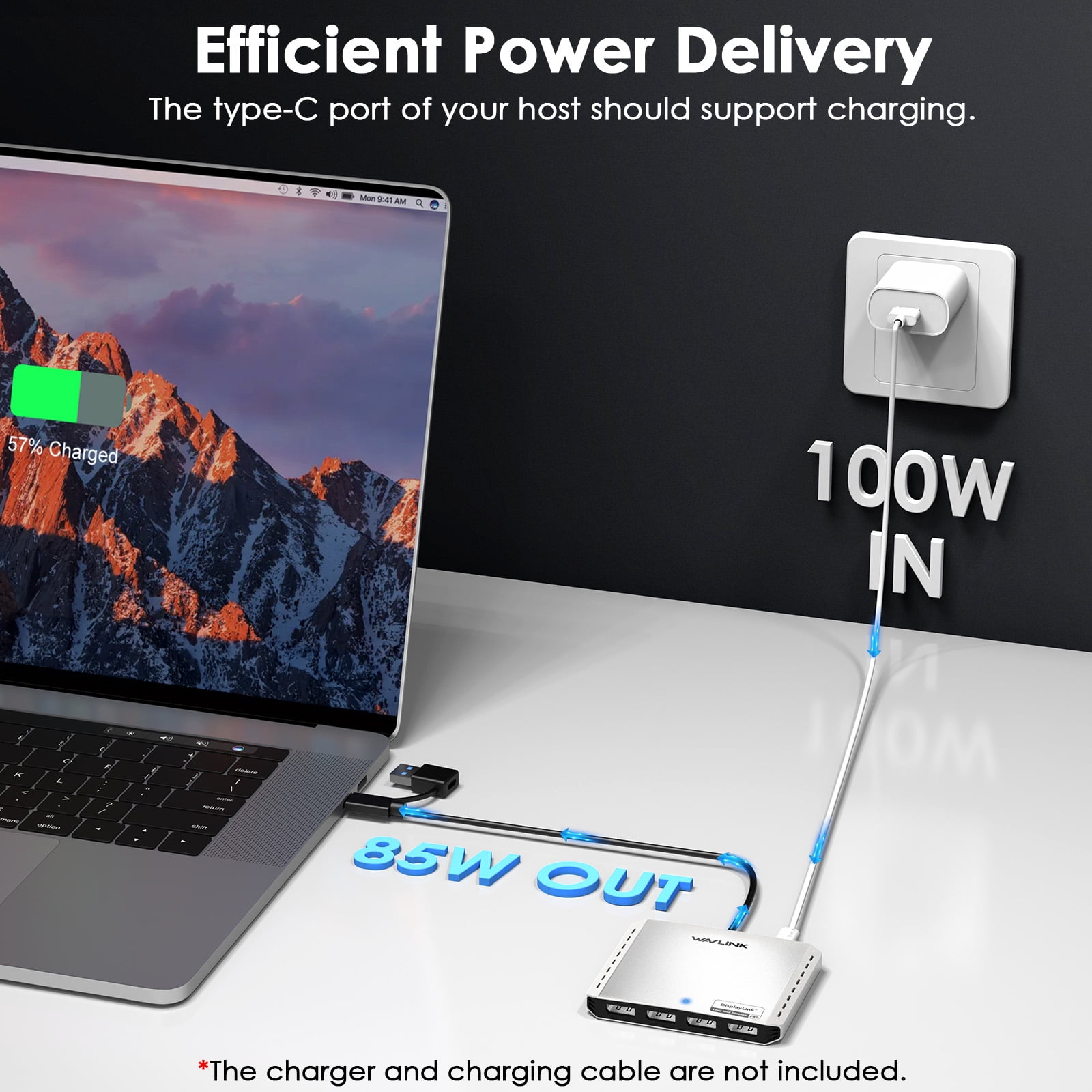 WAVLINK Quad 4K@120Hz/Dual 8K Universal Display Adapter, Compatible with MacBook Neo, DisplayLink DL7400, 4 DisplayPort, with 85W Upstream Charging, Supports Multiple Monitors for Intel/Mac&Windows