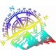 thumbnail image 1 of Mountain Compass Sticker, Waterproof Vinyl Car Body Window Hood Sticker Car Stickers for Car Vehicle Reflective Decals Decor, 40x32cm, 1 of 4
