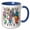 Blue/White, variant on 3drose, Funny Cute Cool Artistic Llamas Pattern Animal Abstract, 11oz Two-tone Yellow Mug