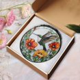 thumbnail image 3 of Hummingbird & Poppy Stained Glass Suncatcher, Poppy Flower Window Hanging, Bird Lovers Gift, Gift for Mom, Housewarming Gift, Birthday Gift, 3 of 3