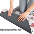 thumbnail image 3 of White Cow Strawberry Heart Pattern Hot Yoga Mat Towel Non Slip for Hot Yoga - Quick-Drying Yoga Mat Cover with 4 Corner Pockets with Travel Bag - Hot Yoga Towel Non Slip 70"x26", 3 of 6