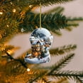 thumbnail image 3 of 1 Pcs Christmas Tree Hanging Ornaments, Beautiful Delicate Glass Texture Chain Pendants for Christmas Decorations or Car Rearview Mirror Hanging Pendant 3.15x2.36 Inch White, 3 of 3