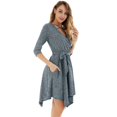 thumbnail image 2 of Unique Femmes Tricot Robe Slim Élégante Dames Robe Mode Irrégulière Ourlet Swing Sortir Ensemble Partie Porter Robe Longue Manches Maxi, 2 of 5