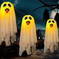 thumbnail image 4 of Pompotops ! Halloween Ghost Hanging Ghost Hanging Luminous Pumpkin Lantern Shopping Mall Shop School, Courtyard, Indoor And Outdoor Decoration Decorative Ornaments,Gift, 4 of 8
