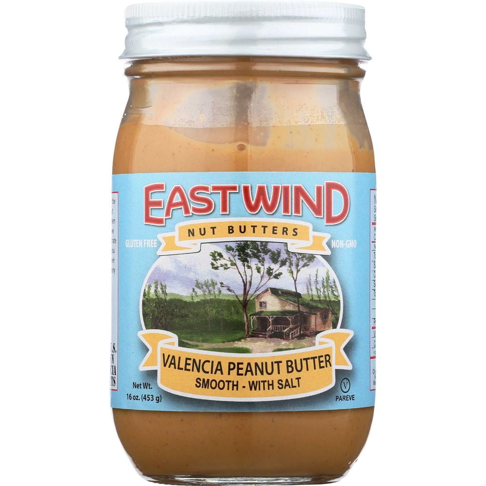 East Wind Nut Butters Gluten Free Smooth Peanut Butter with Salt, 16 Ounce -- 6 per Case.